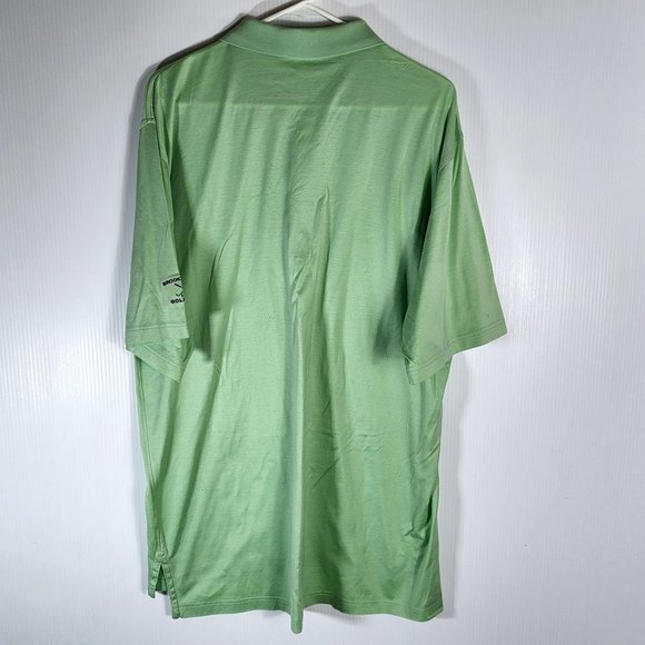 Peter Millar Double Mercerized‎ Cotton Men's Sz L Green Embroidered Polo Shirt. - Picture 5 of 6